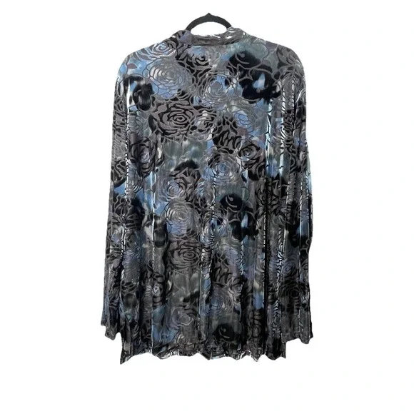 Vintage‎ Notations Velvet Burnout Tunic Top Plus Size 1X - Picture 11 of 12